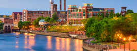 Columbus Georgia and the Chattahoochee River skyline